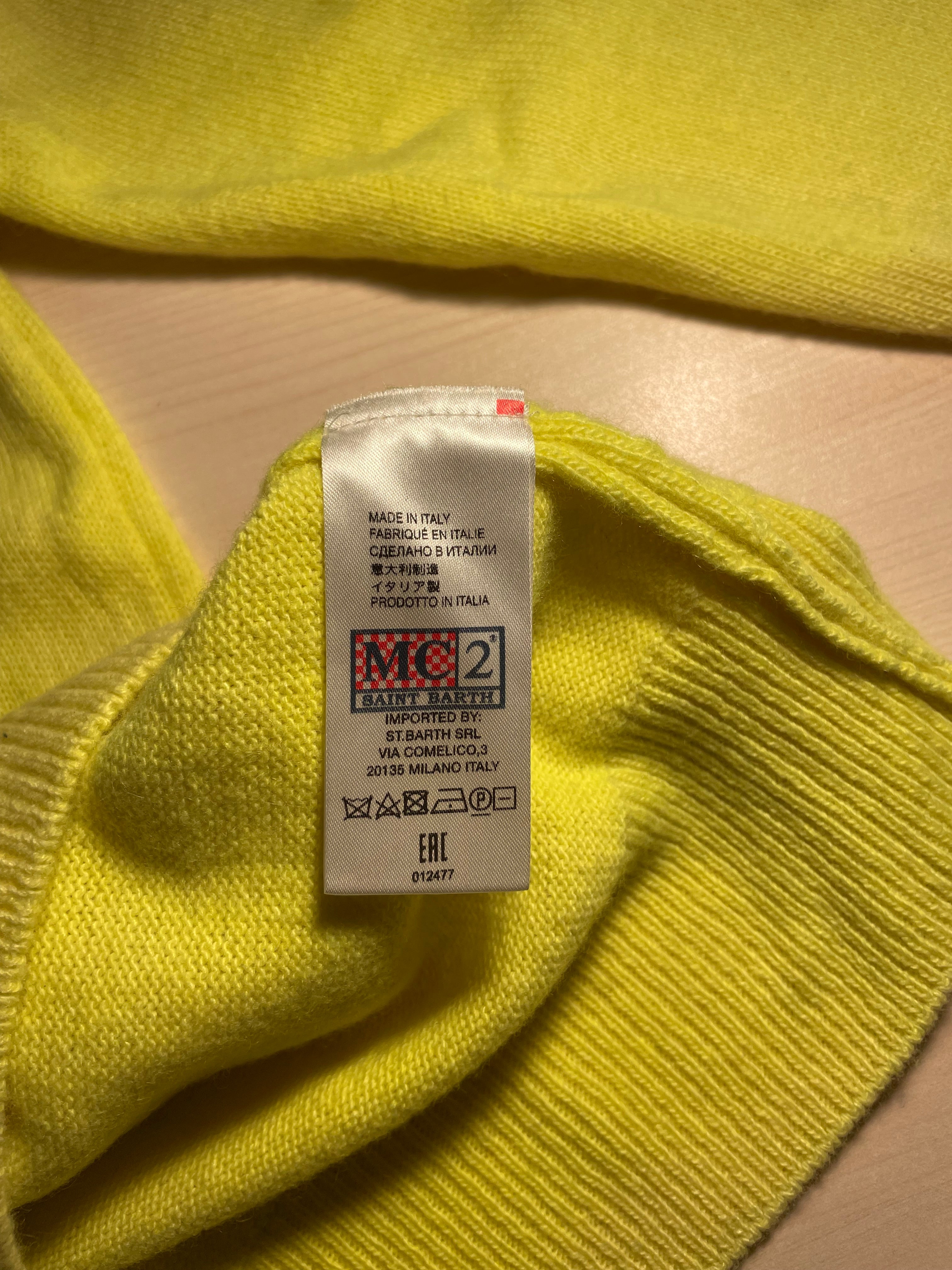 Maglione Saint Barth "Problem Solver" giallo fluo