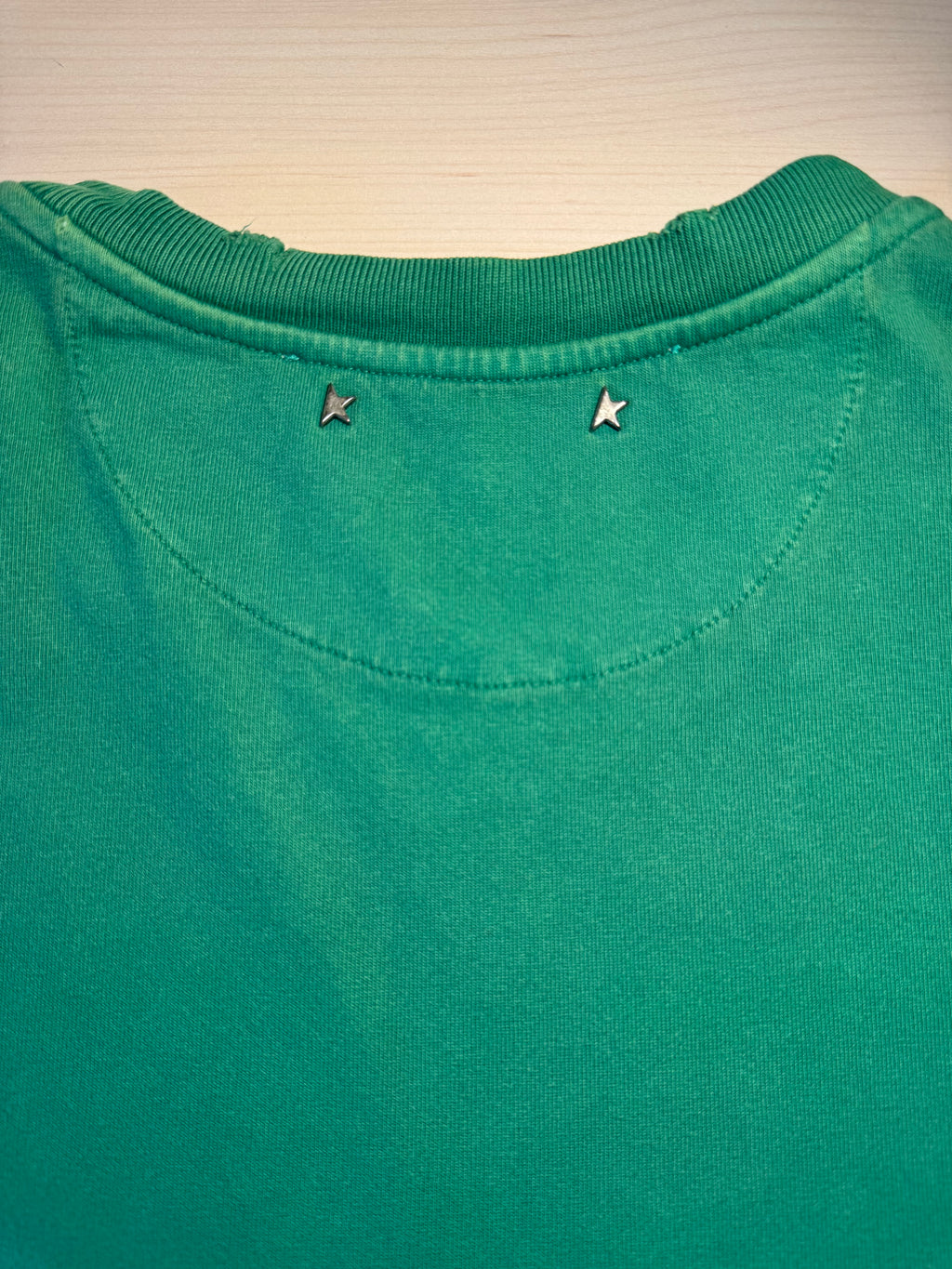 Maglia Golden Goose verde scritta "Golden"