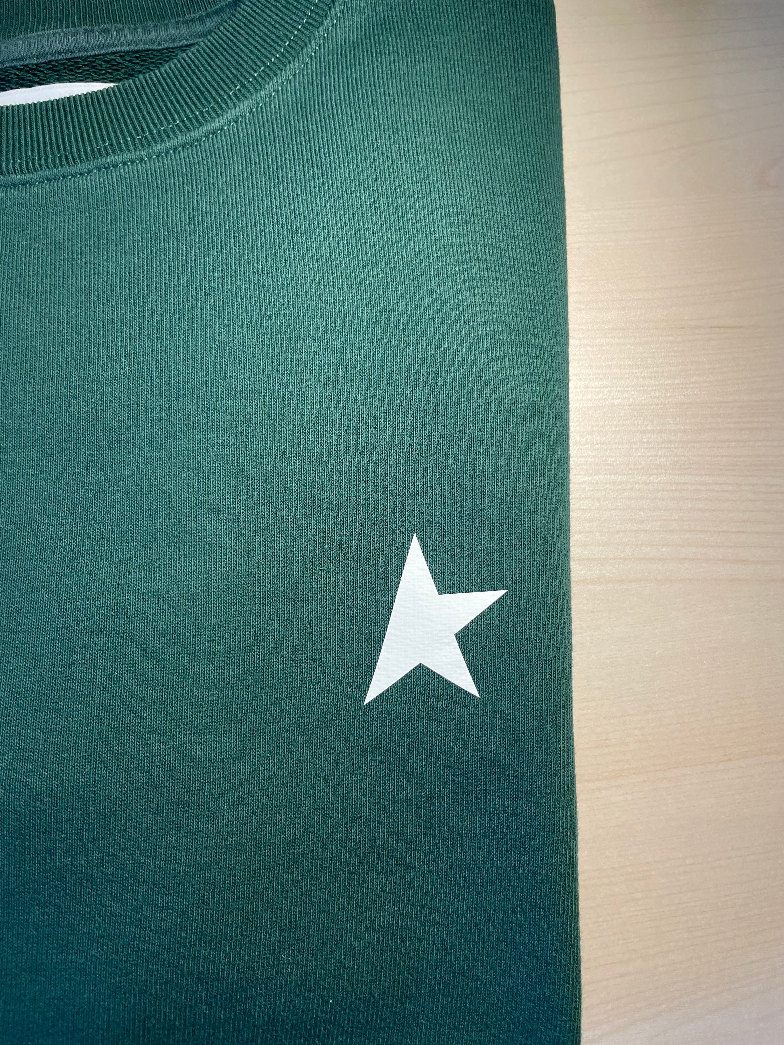Felpa Golden Goose Star verde stella bianca