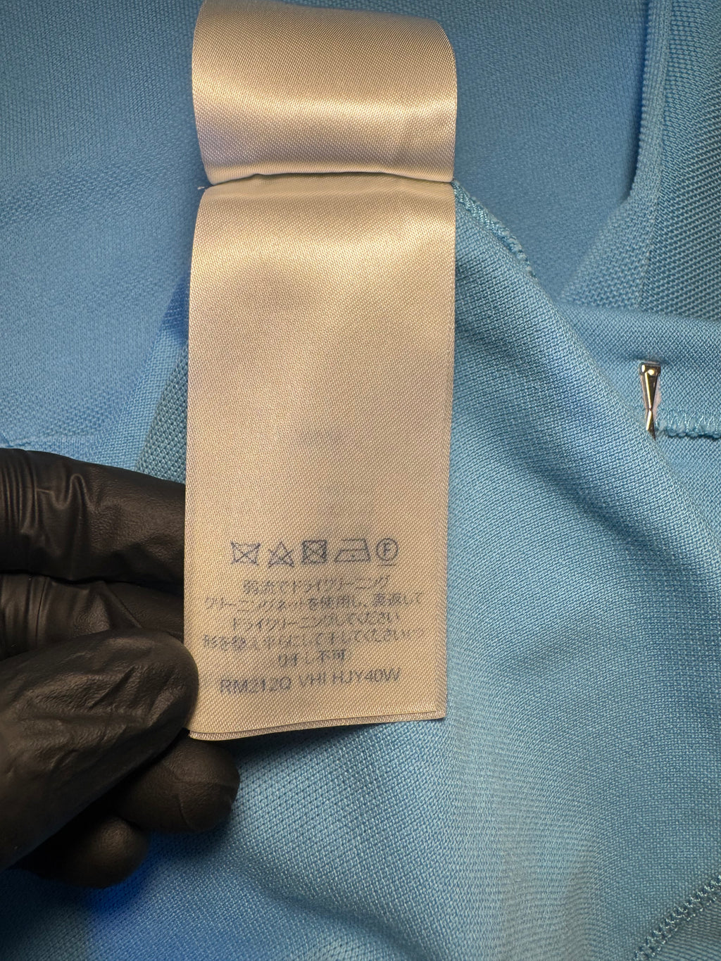 Maglia Louis Vuitton azzurra con taschino Damier