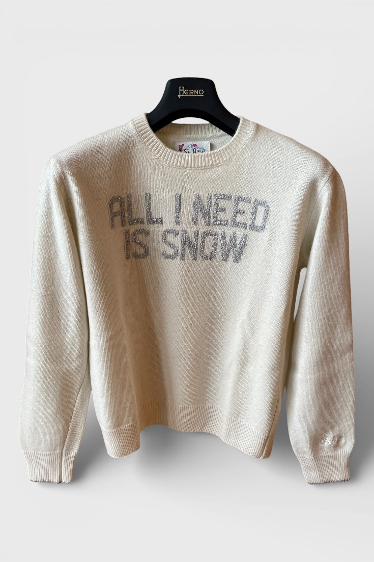 Maglione Saint Barth "All I need is snow"