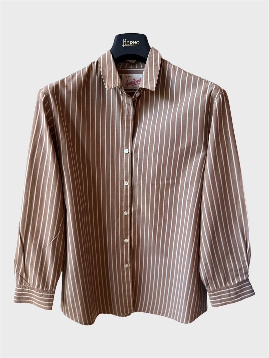 Camicia Saint Barth righe “Saint Barth” marrone