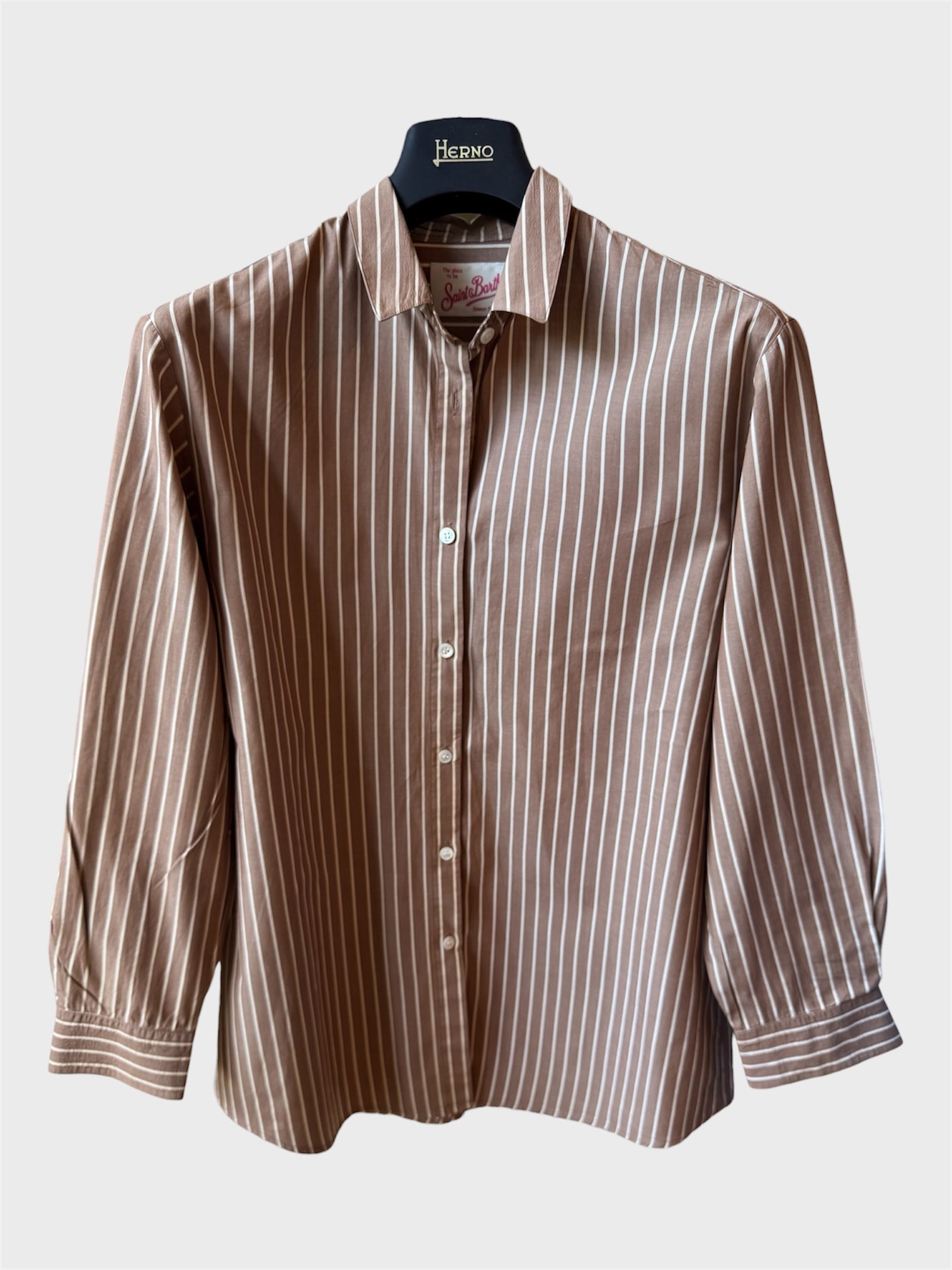 Camicia Saint Barth righe “Saint Barth” marrone