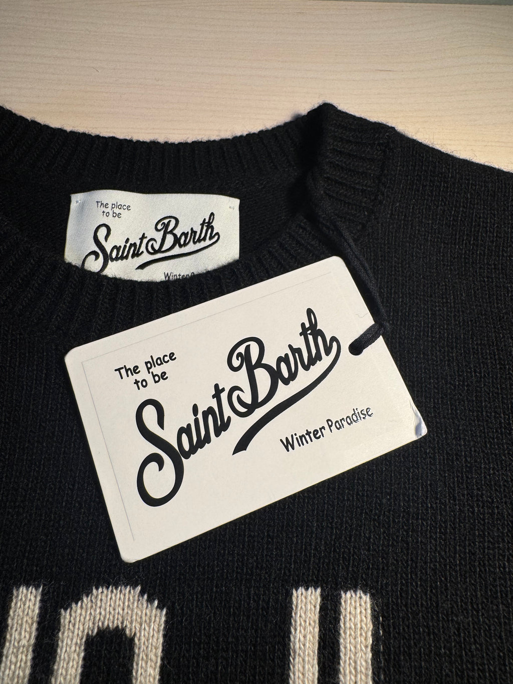 Maglione Saint Barth "Odio Il Lunedì" nero