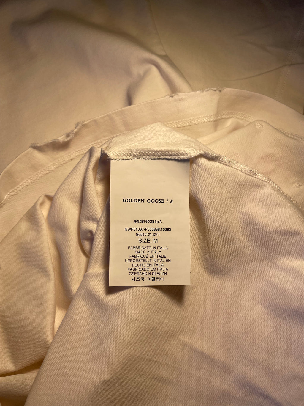 Maglia Golden Goose bianca con patch