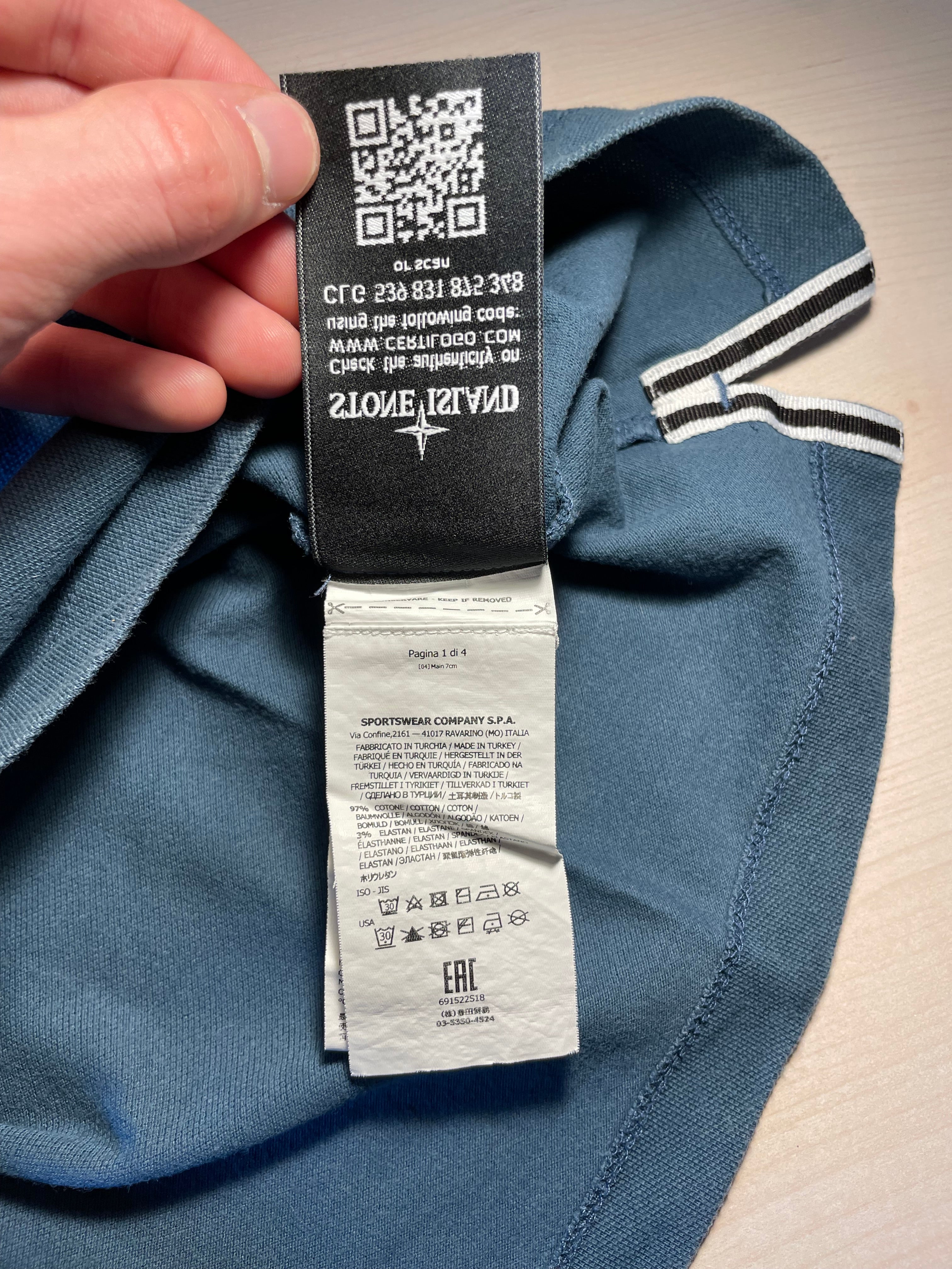 Polo Stone Island azzurra