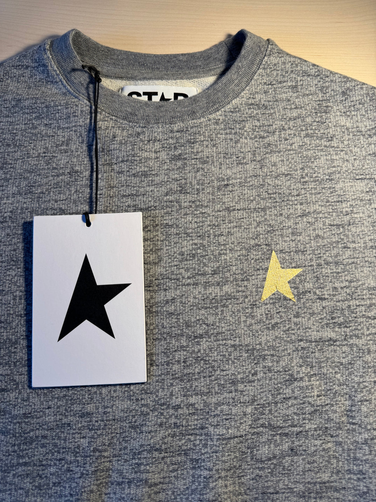 Felpa Golden Goose Star grigia stella oro