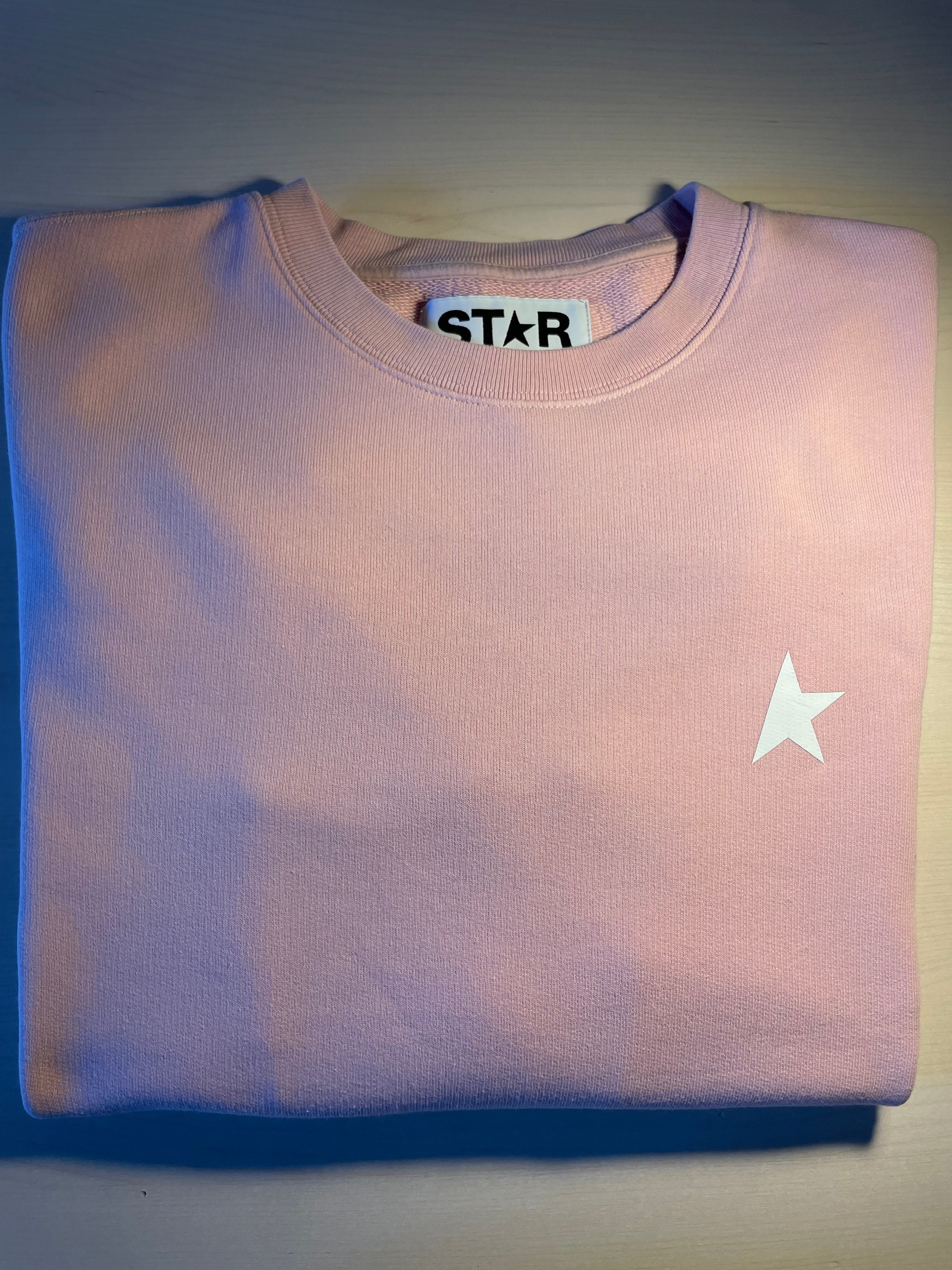 Felpa Golden Goose Star rosa stella bianca