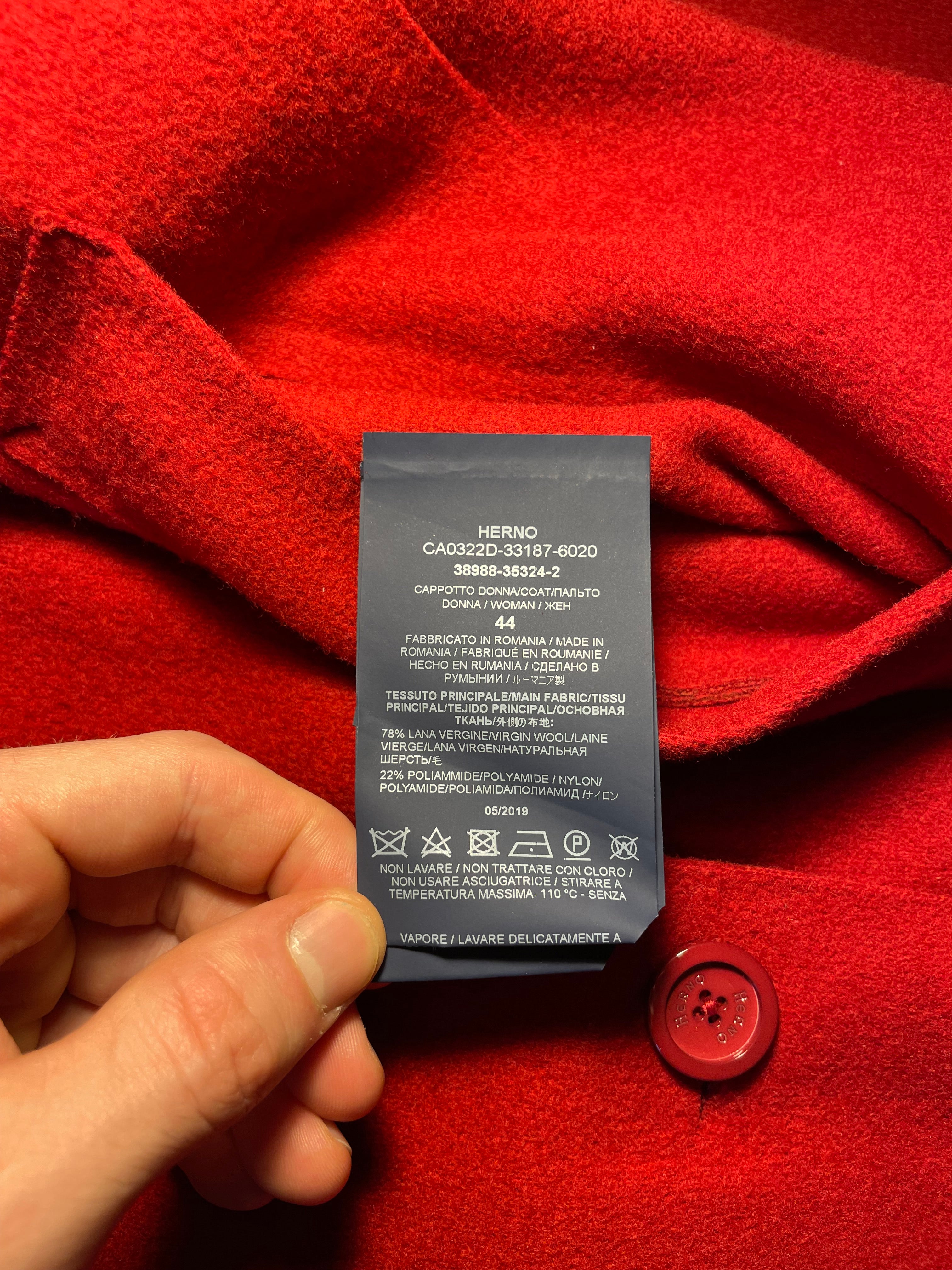 Cappotto Herno rosso lana