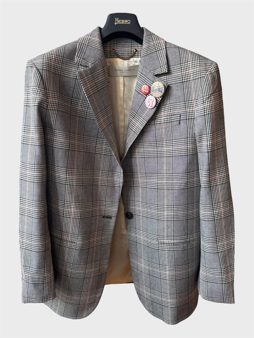 Blazer Golden Goose quadri grigio misto lana