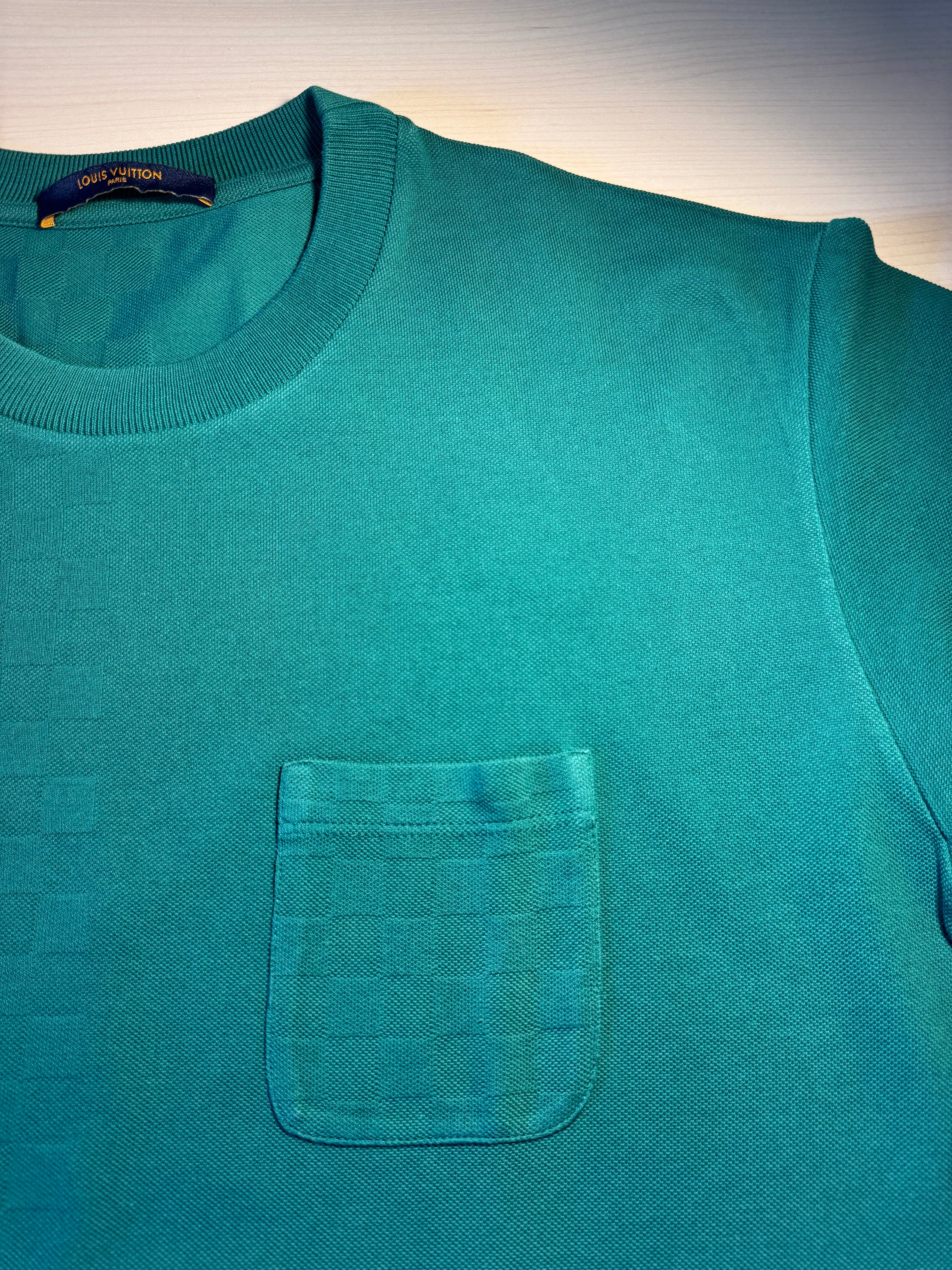 Maglia Louis Vuitton verde con taschino Damier
