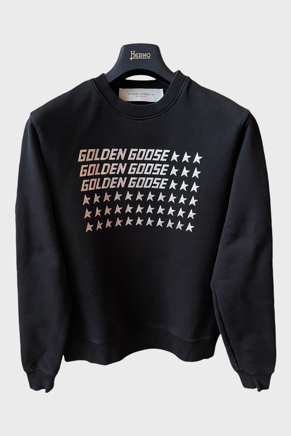 Felpa Golden Goose nera stelle argento