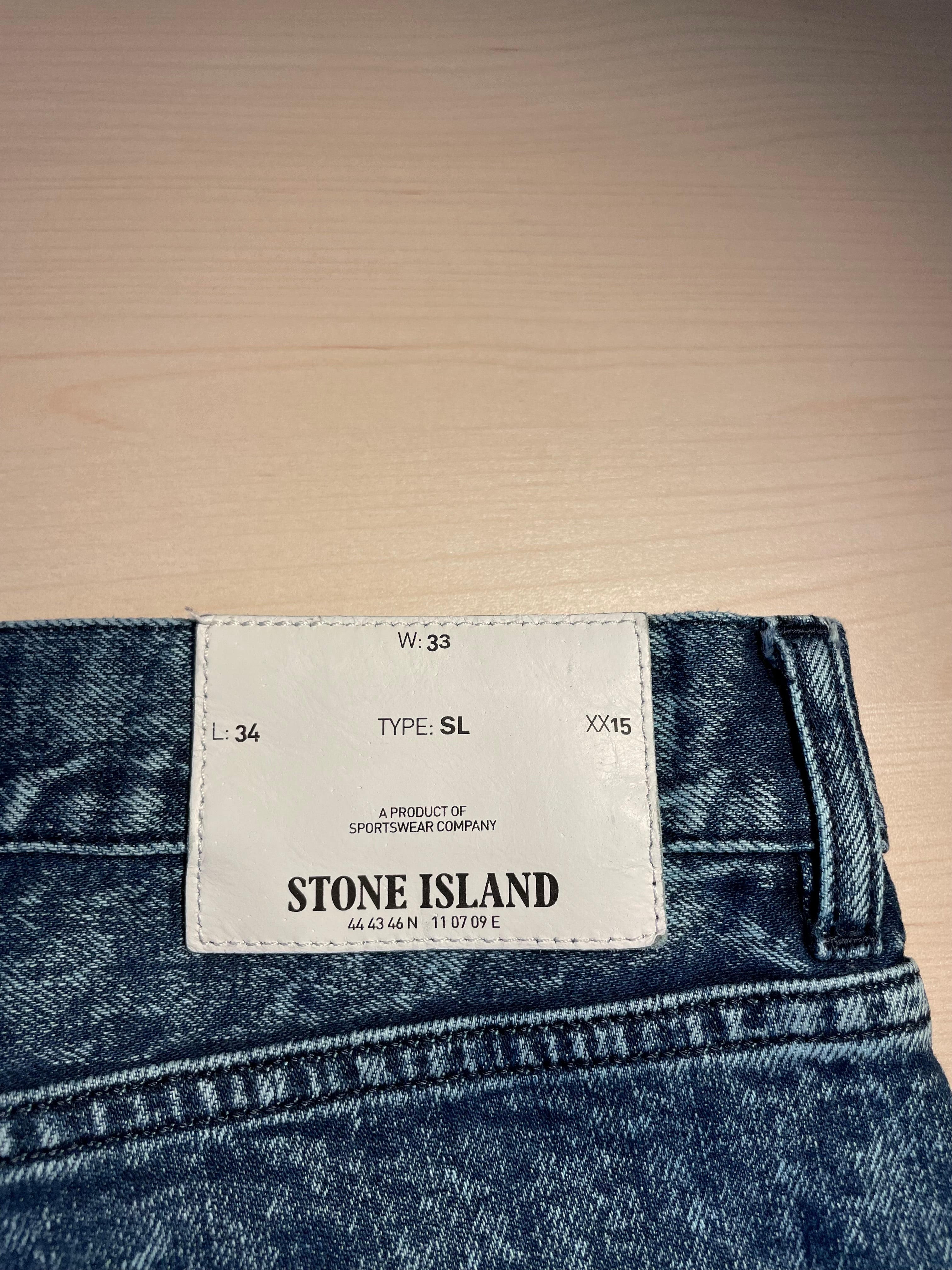 Jeans Stone Island L34, Type SL blu maculato