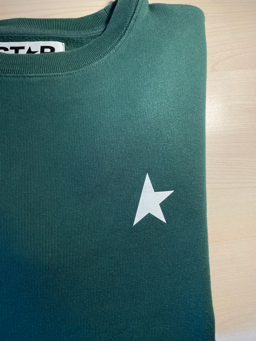 Felpa Golden Goose Star verde stella bianca