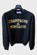 Maglione Saint Barth "Champagne e montagne" nero