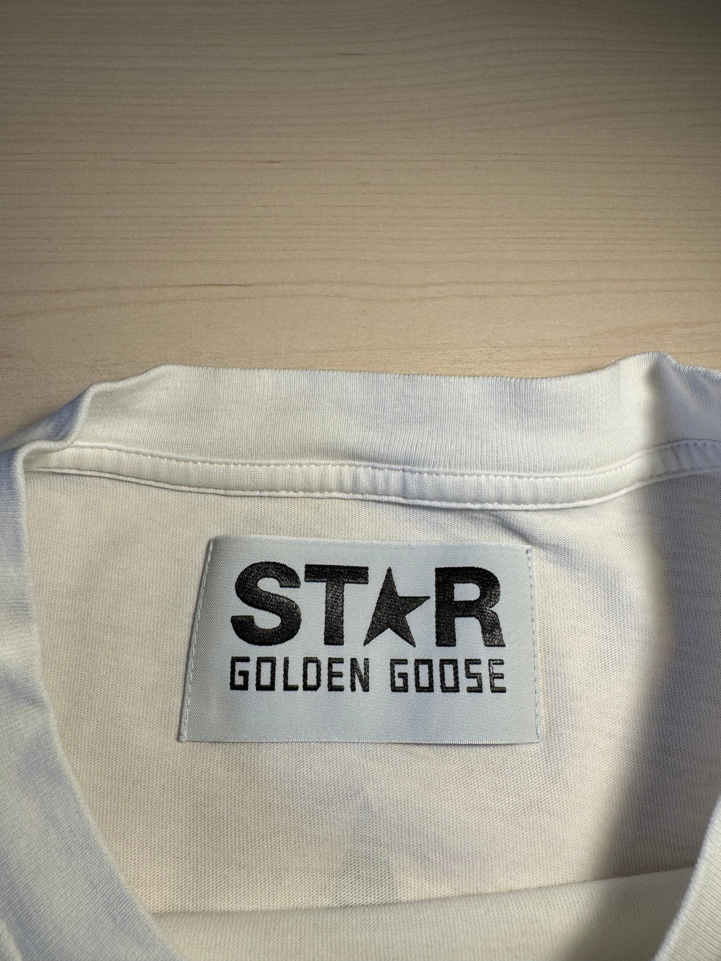 Maglia Golden Goose Star bianca stella argento retro