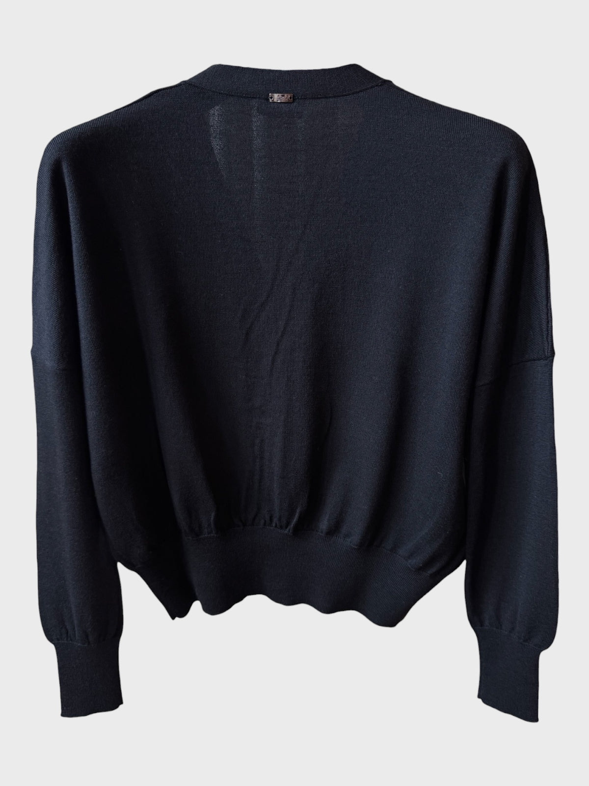 Cardigan Herno nero 100% lana vergine