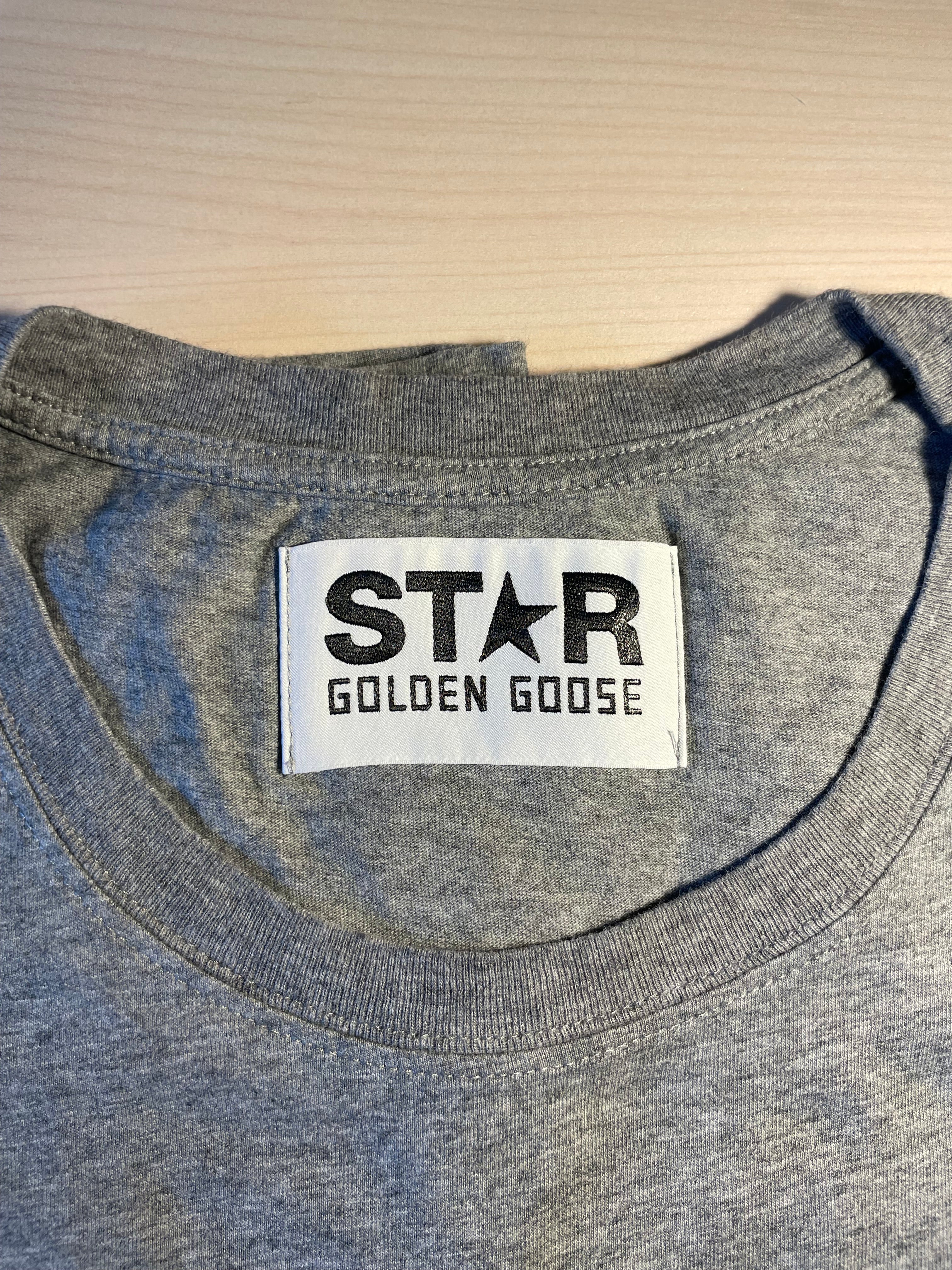 Maglia Golden Goose star grigia stella oro