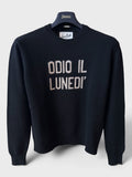 Maglione Saint Barth "Odio Il Lunedì" nero