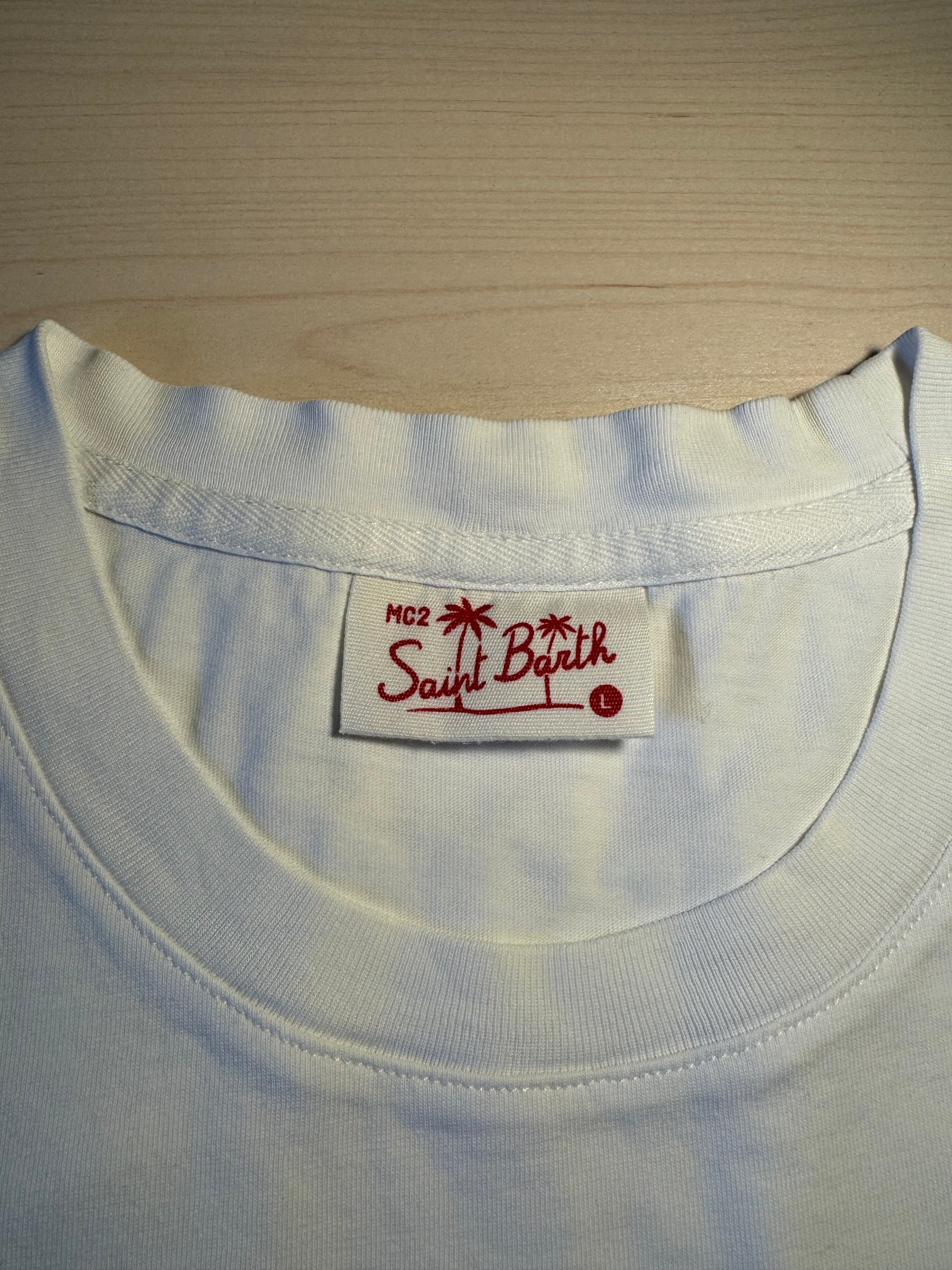 Maglia Saint Barth "St. Barth Vespa Friend" bianca