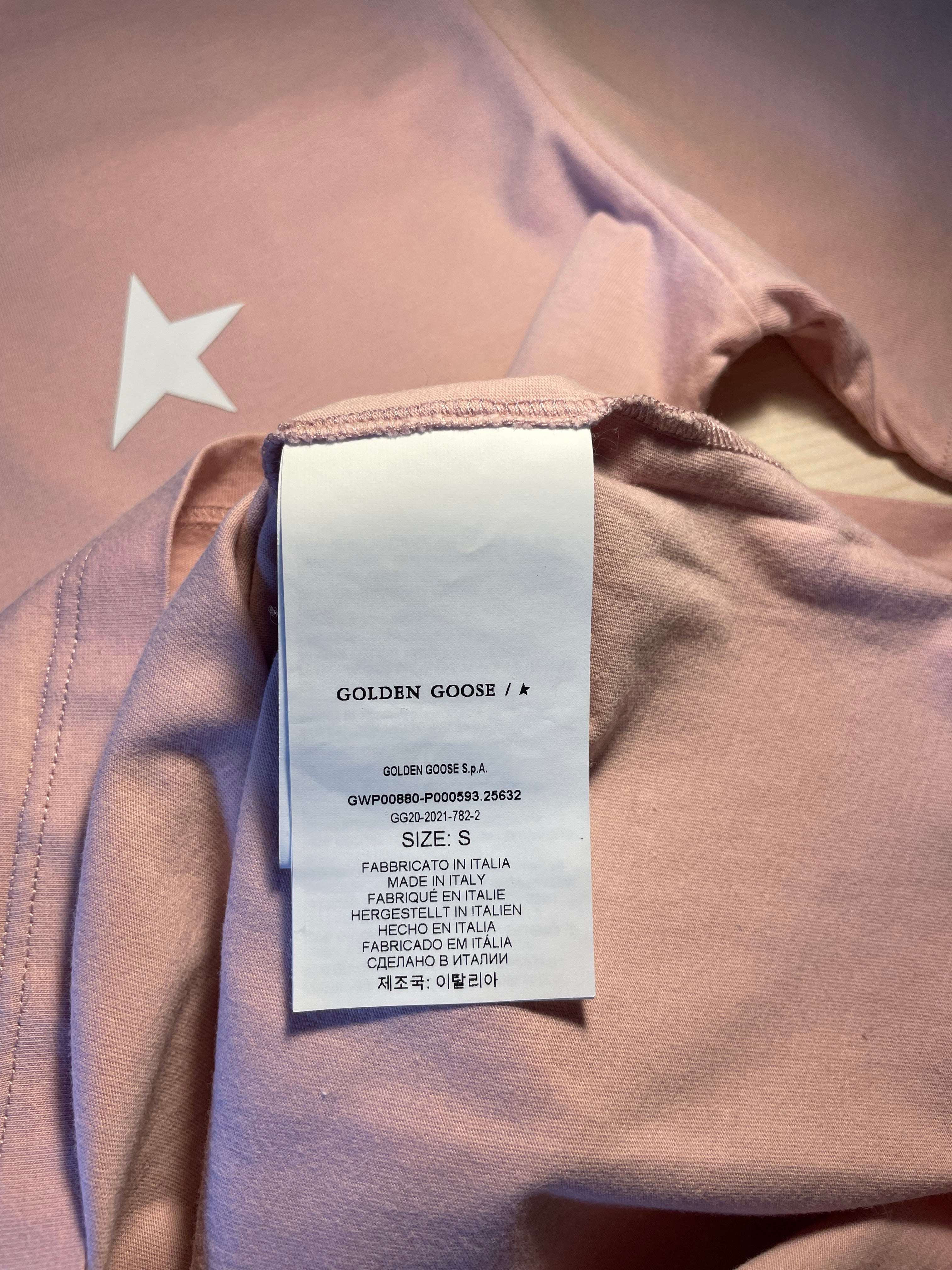 Maglia Golden Goose Star rosa stella bianca