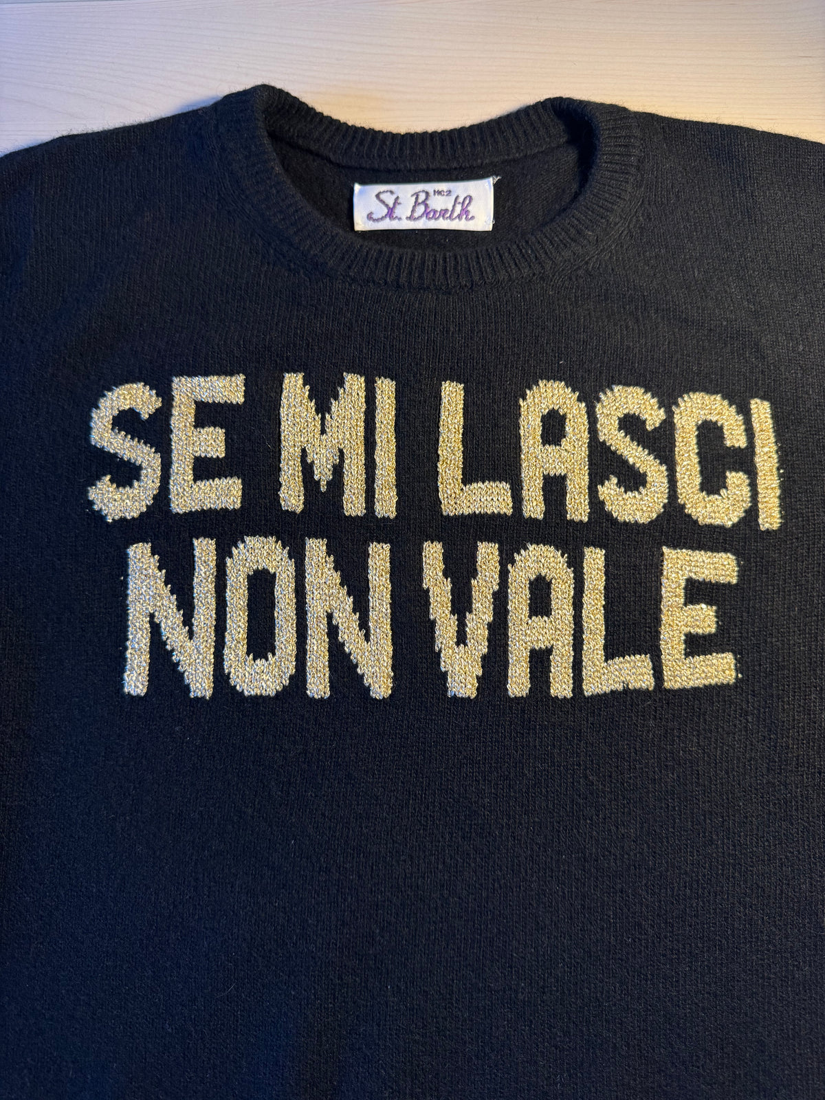 Maglione Saint Barth "Se Mi Lasci Non Vale" nero