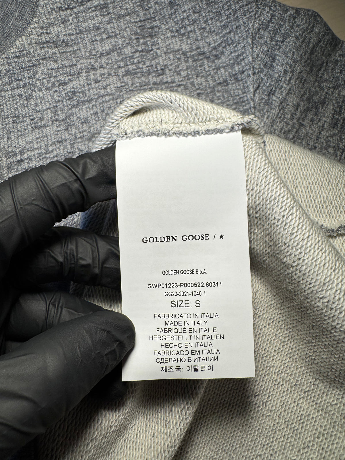 Felpa Golden Goose Star grigia stella oro