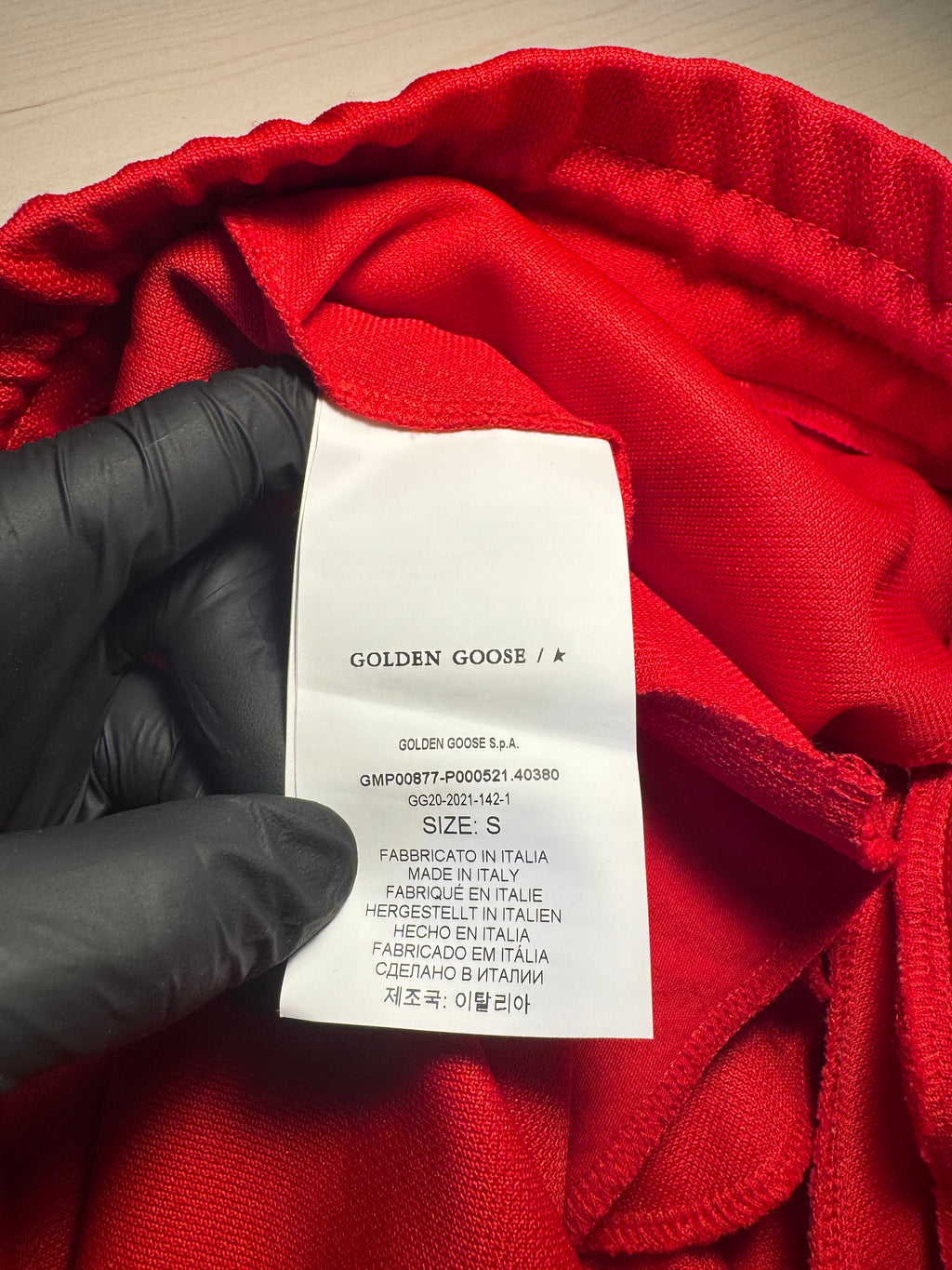 Pantaloni Golden Goose Star jogging rossi stelline laterali