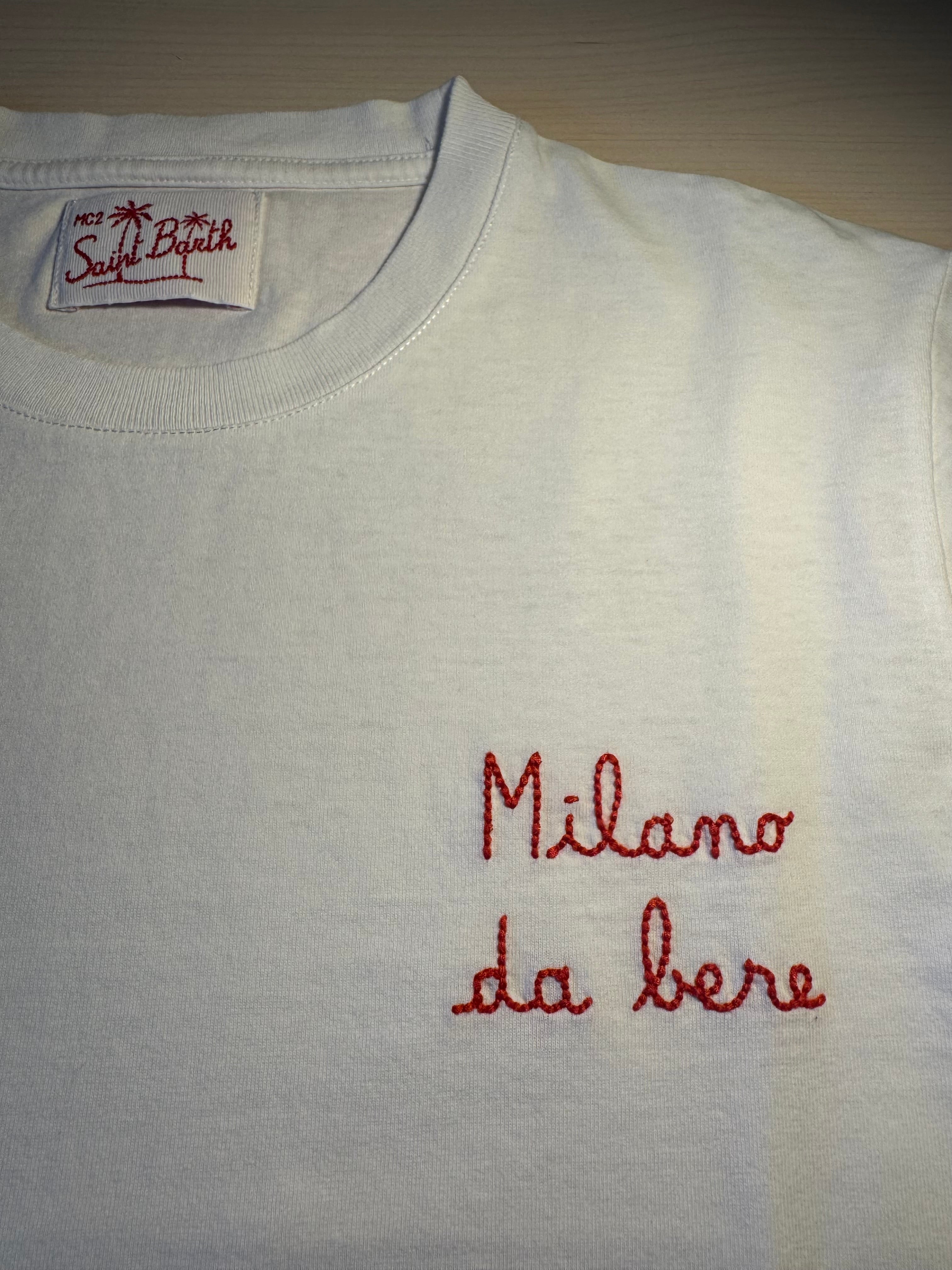 Maglia Saint Barth "Milano Da Bere” bianca