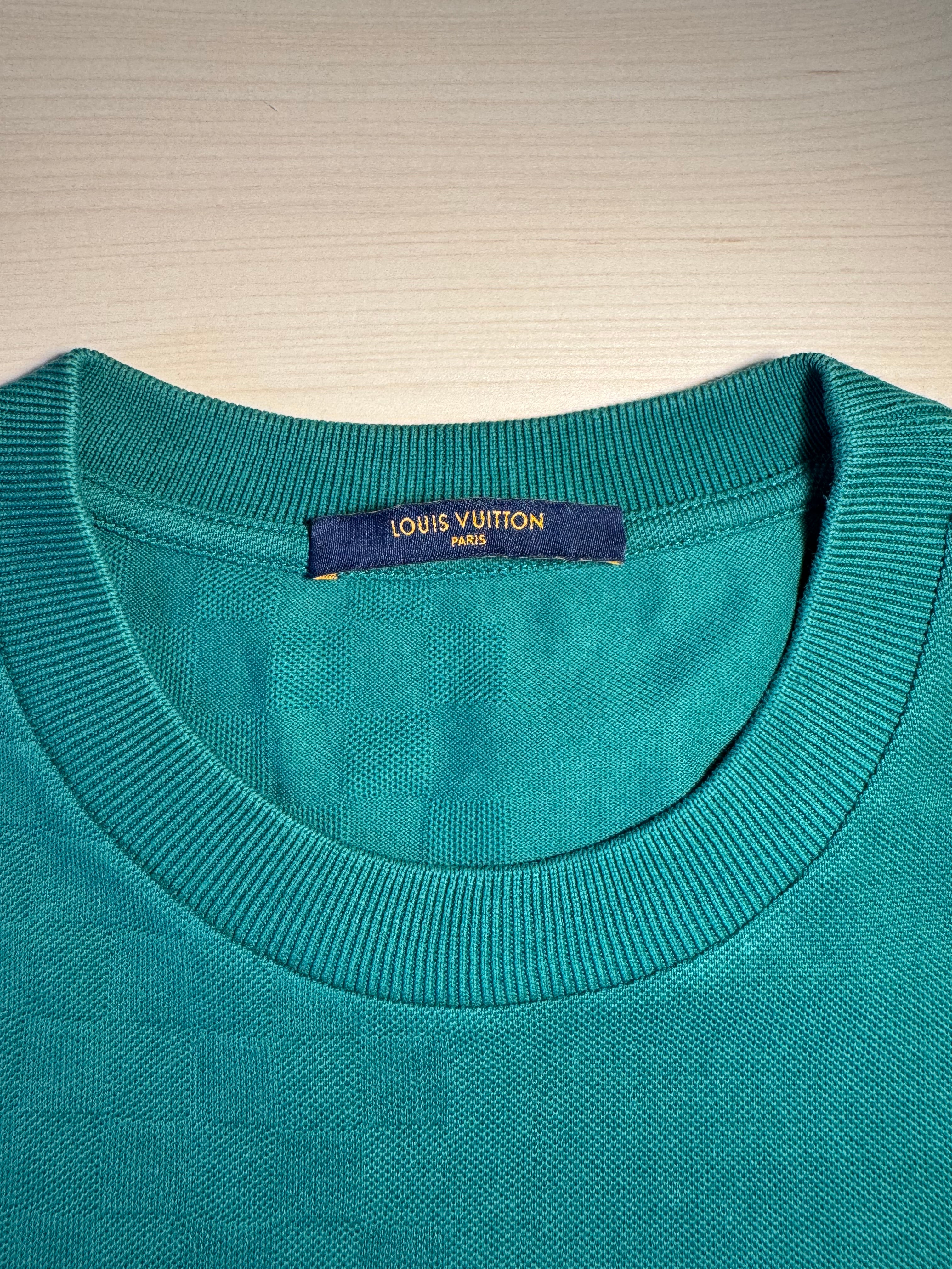 Maglia Louis Vuitton verde con taschino Damier