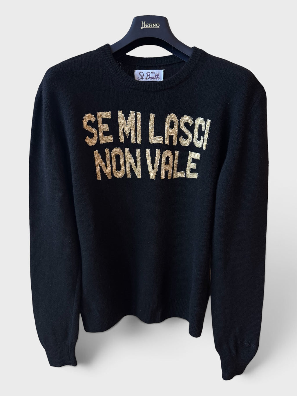 Maglione Saint Barth "Se Mi Lasci Non Vale" nero