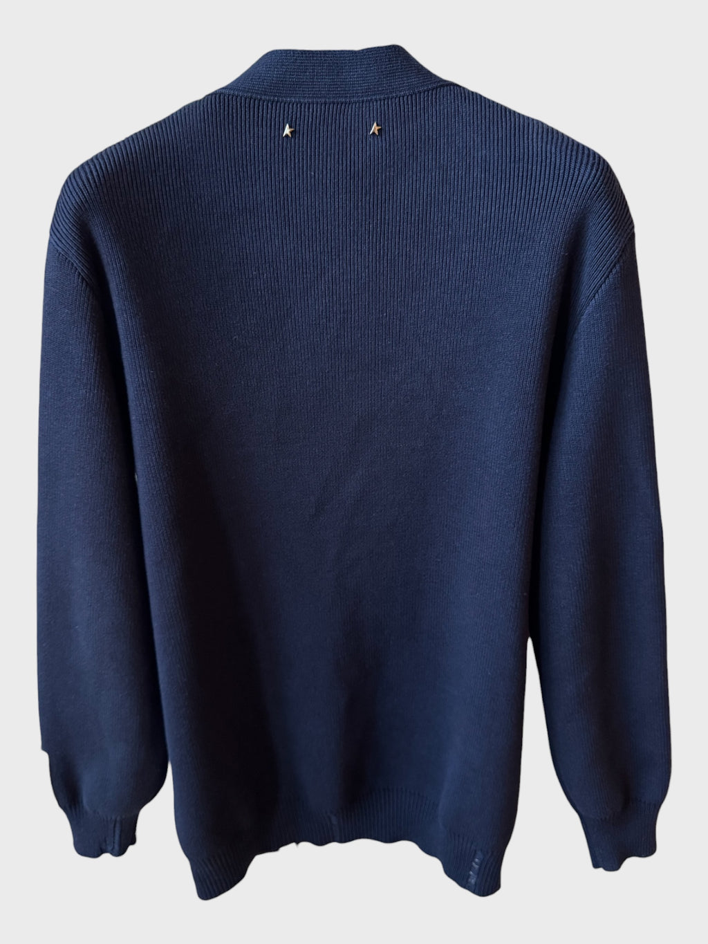 Cardigan Golden Goose blu con patch