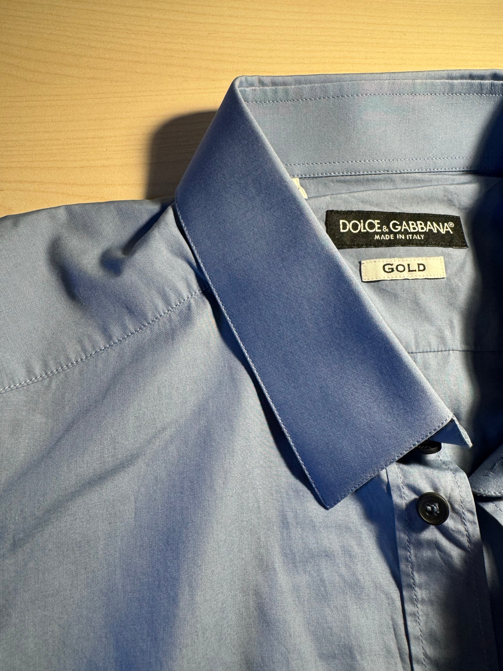 Camicia Dolce e Gabbana Gold azzurra scura