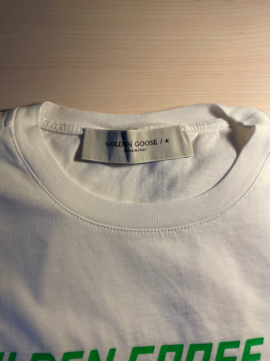 Maglia Golden Goose bianca stelle verdi