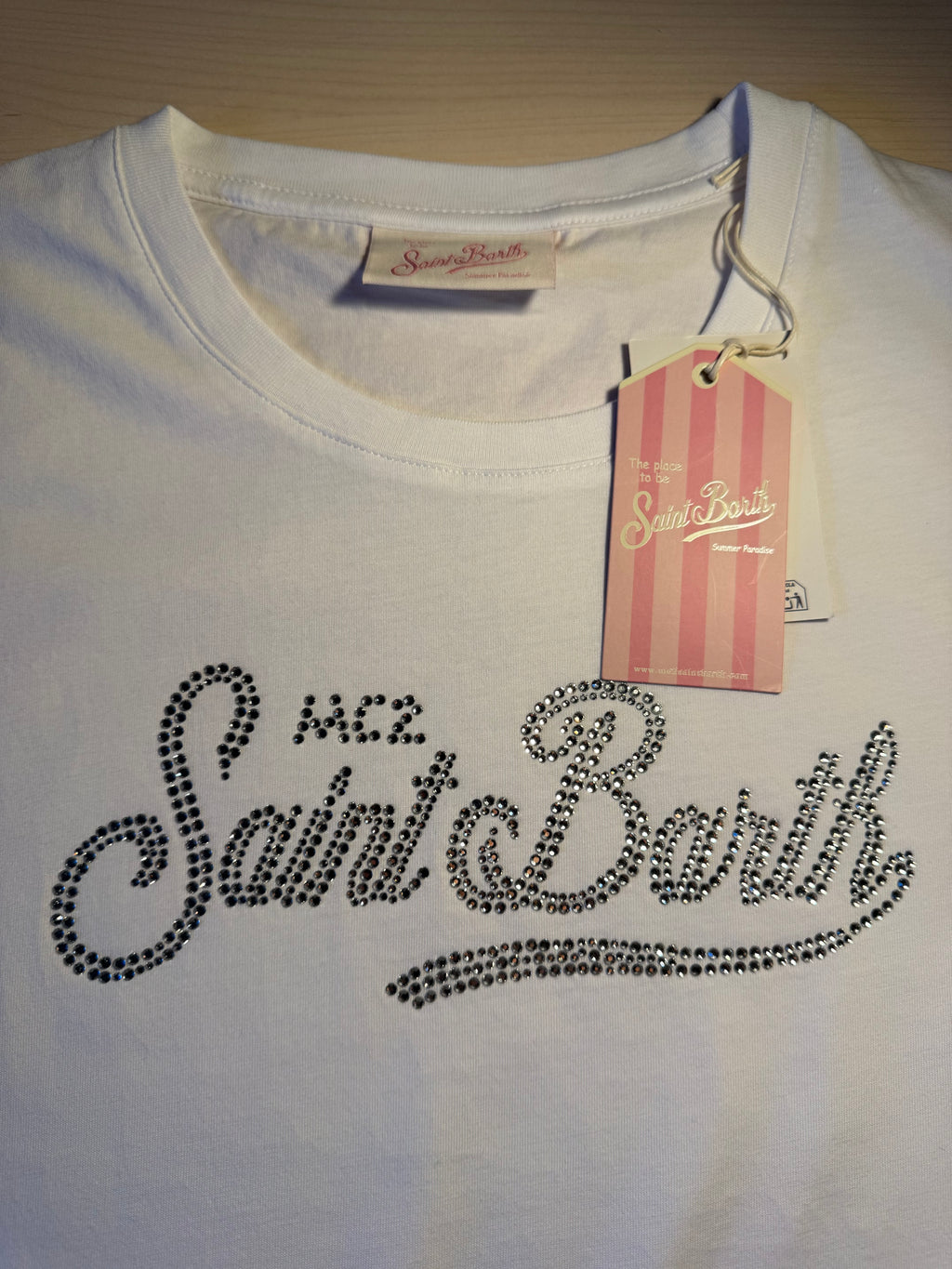 Maglia Saint Barth scritta "Saint Barth” argento