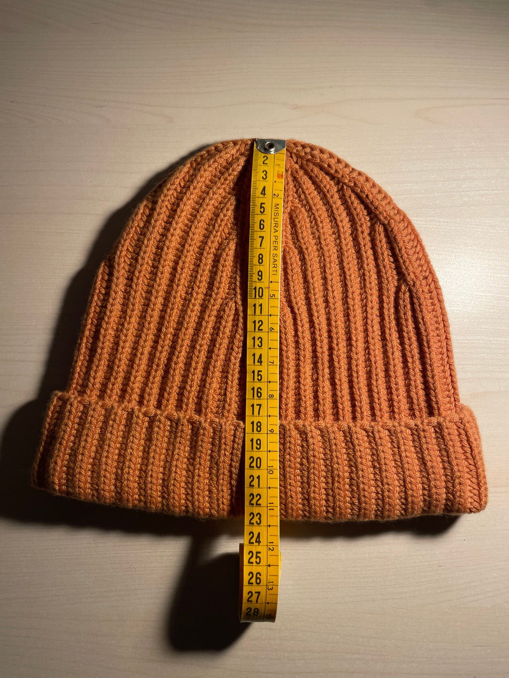Cuffia Loro Piana arancione 100% baby cashmere