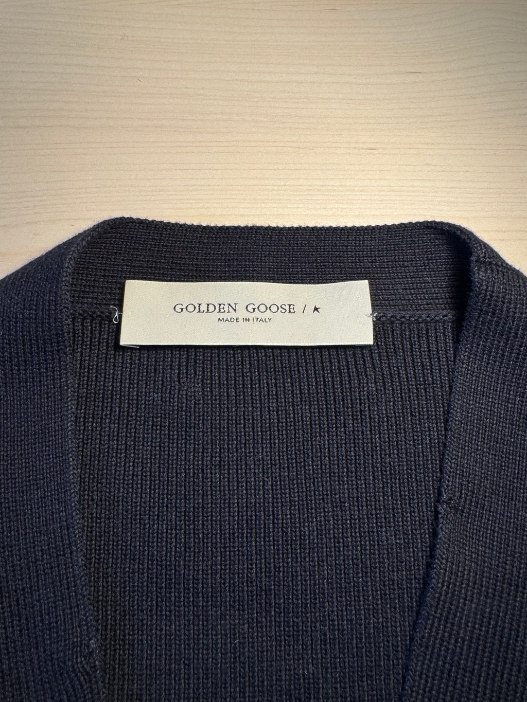 Cardigan Golden Goose blu con patch