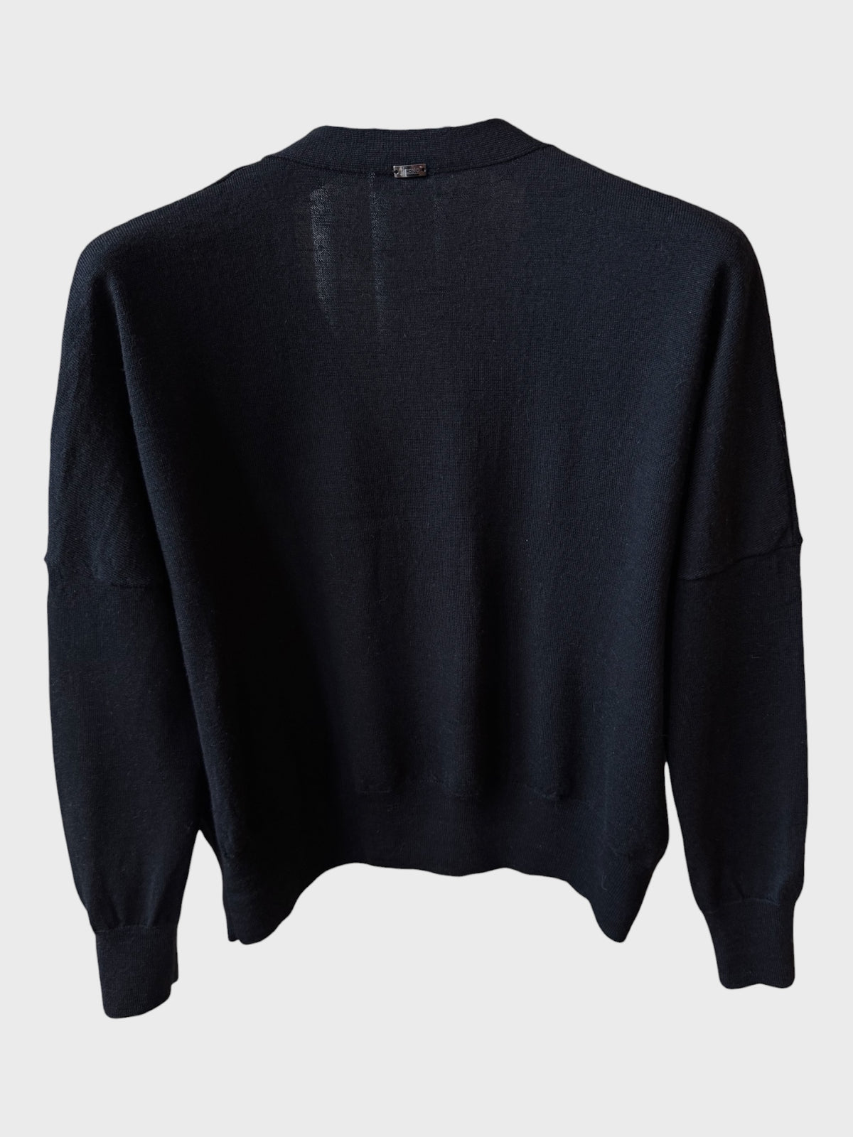 Cardigan Herno nero 100% lana vergine
