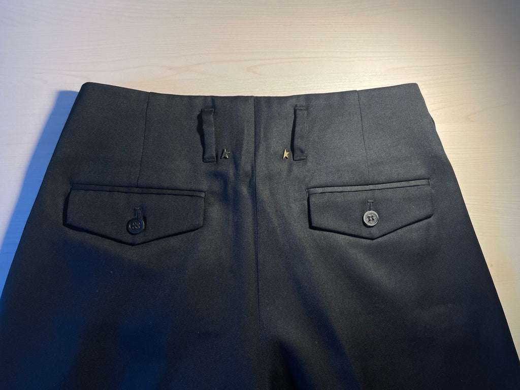 Pantaloni Golden Goose neri in gabardine 100% lana vergine