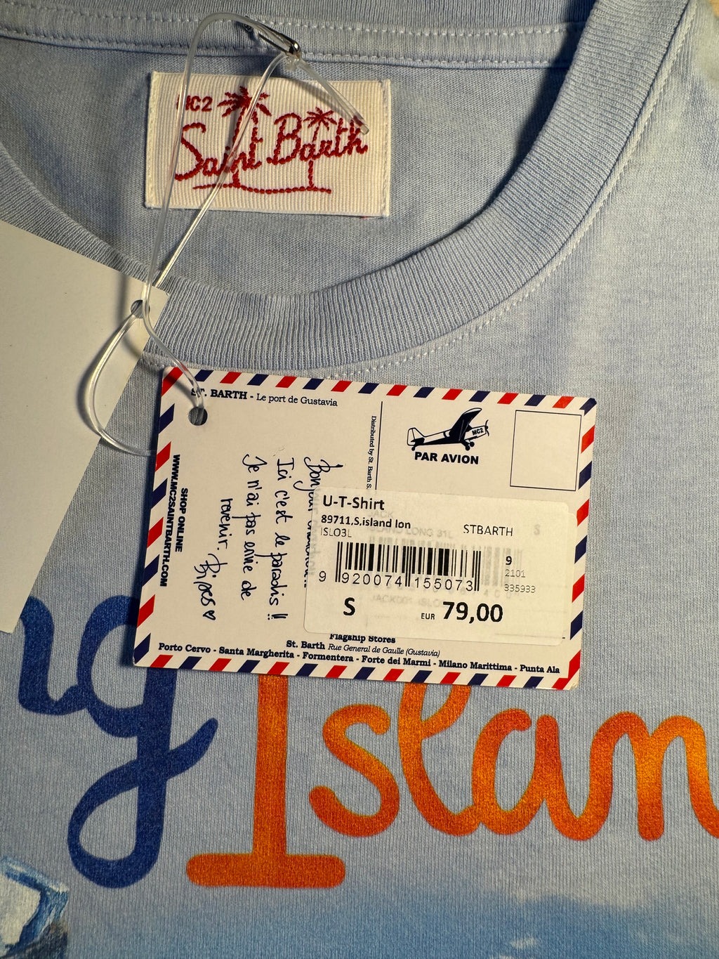 T-shirt Saint Barth "Long Island" azzurro