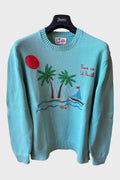 Maglione Saint Barth azzurro "Peace in St. Barth"