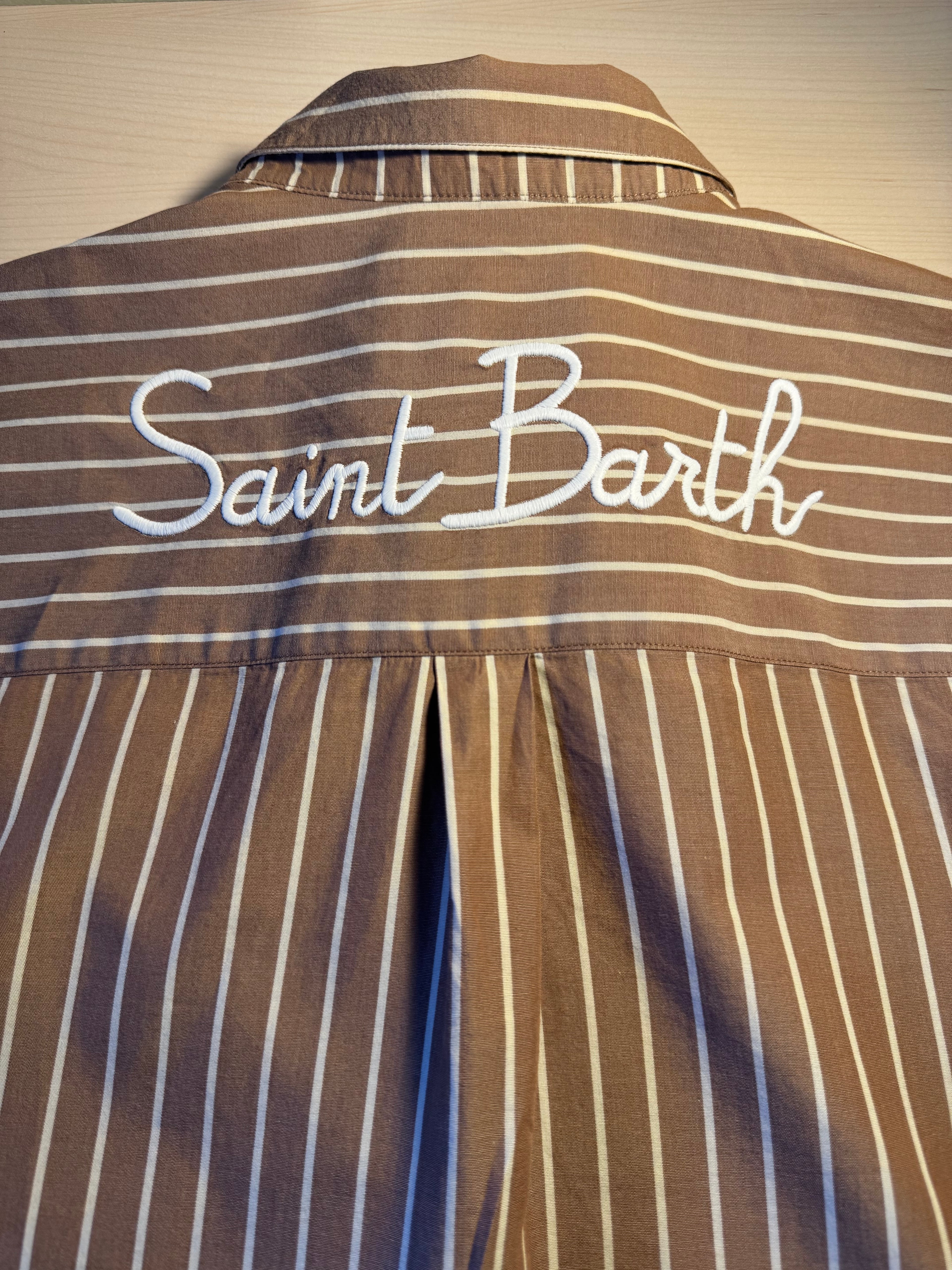 Camicia Saint Barth righe “Saint Barth” marrone