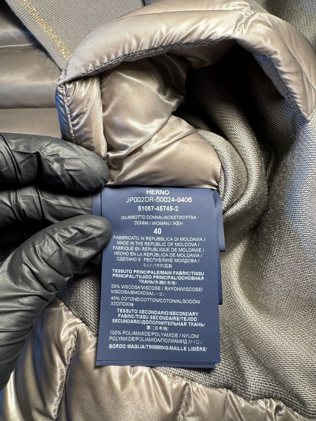 Piumino Herno grigio cotone