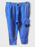 Pantalone Stone Island cargo azzurri lino