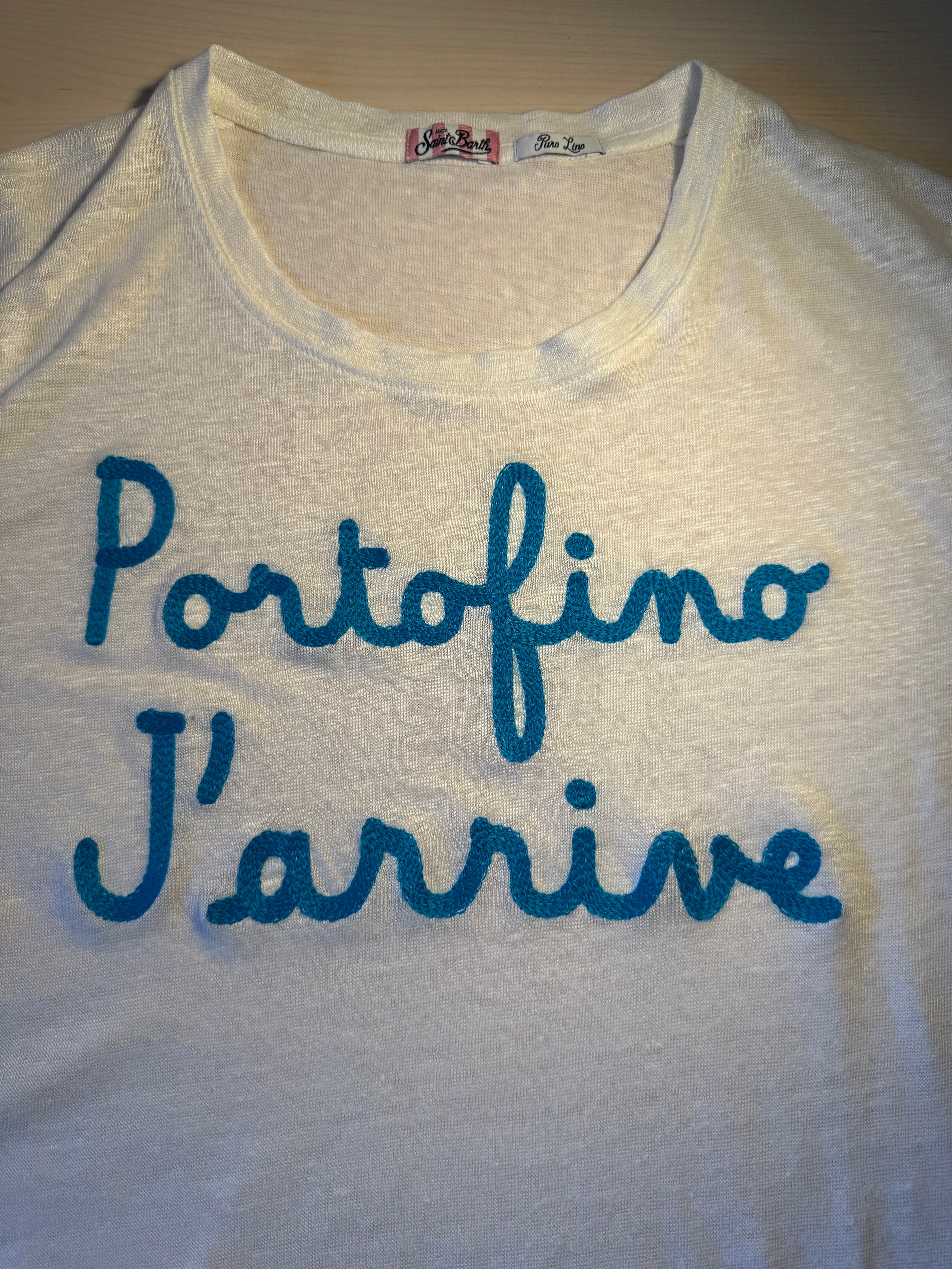 Maglia Saint Barth "Portofino J'arrive" 100% lino
