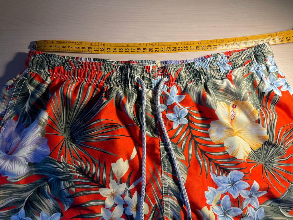 Costume Saint Barth floreale rosso