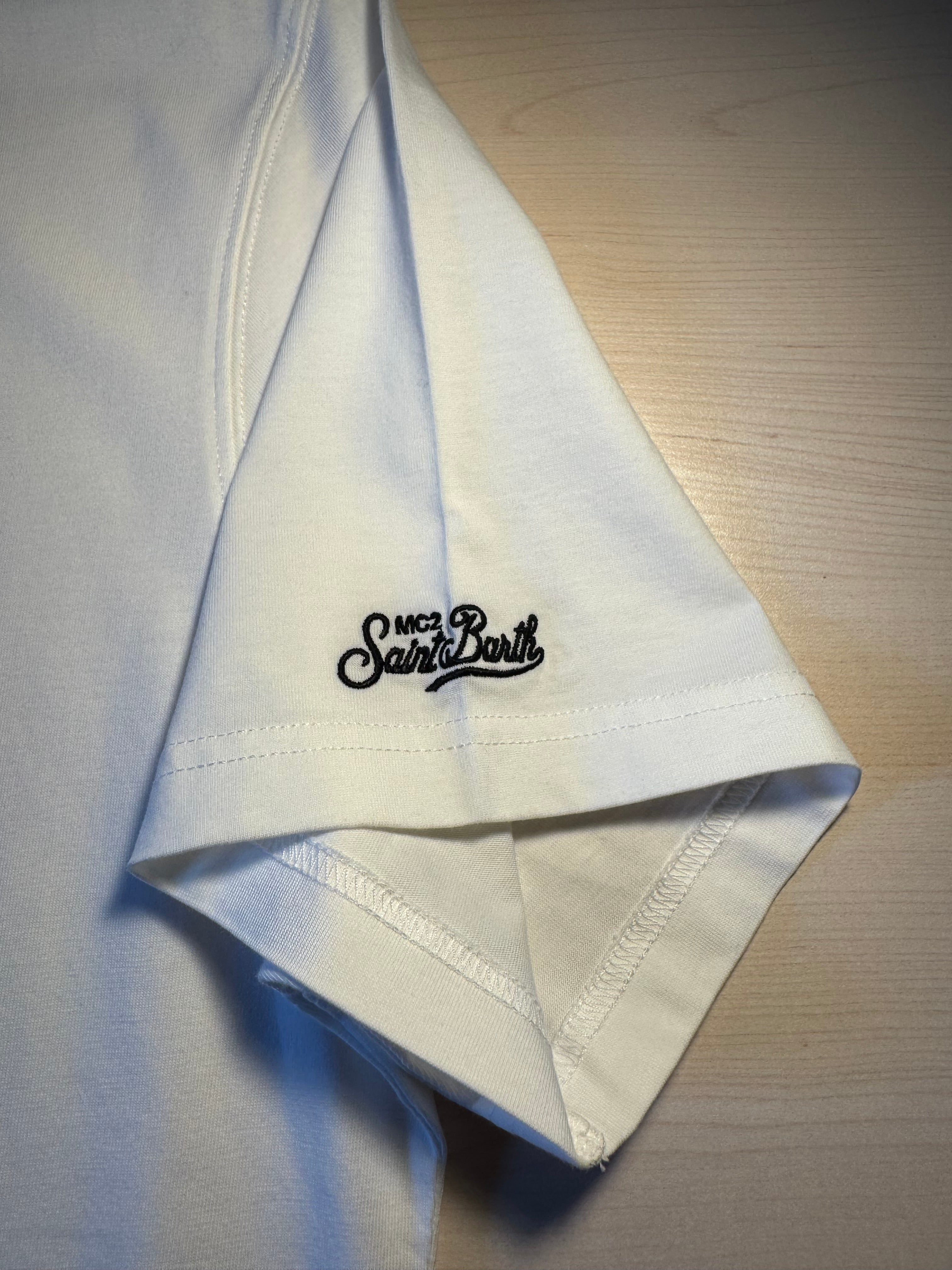 T-shirt Saint Barth "Racing Team" bianca