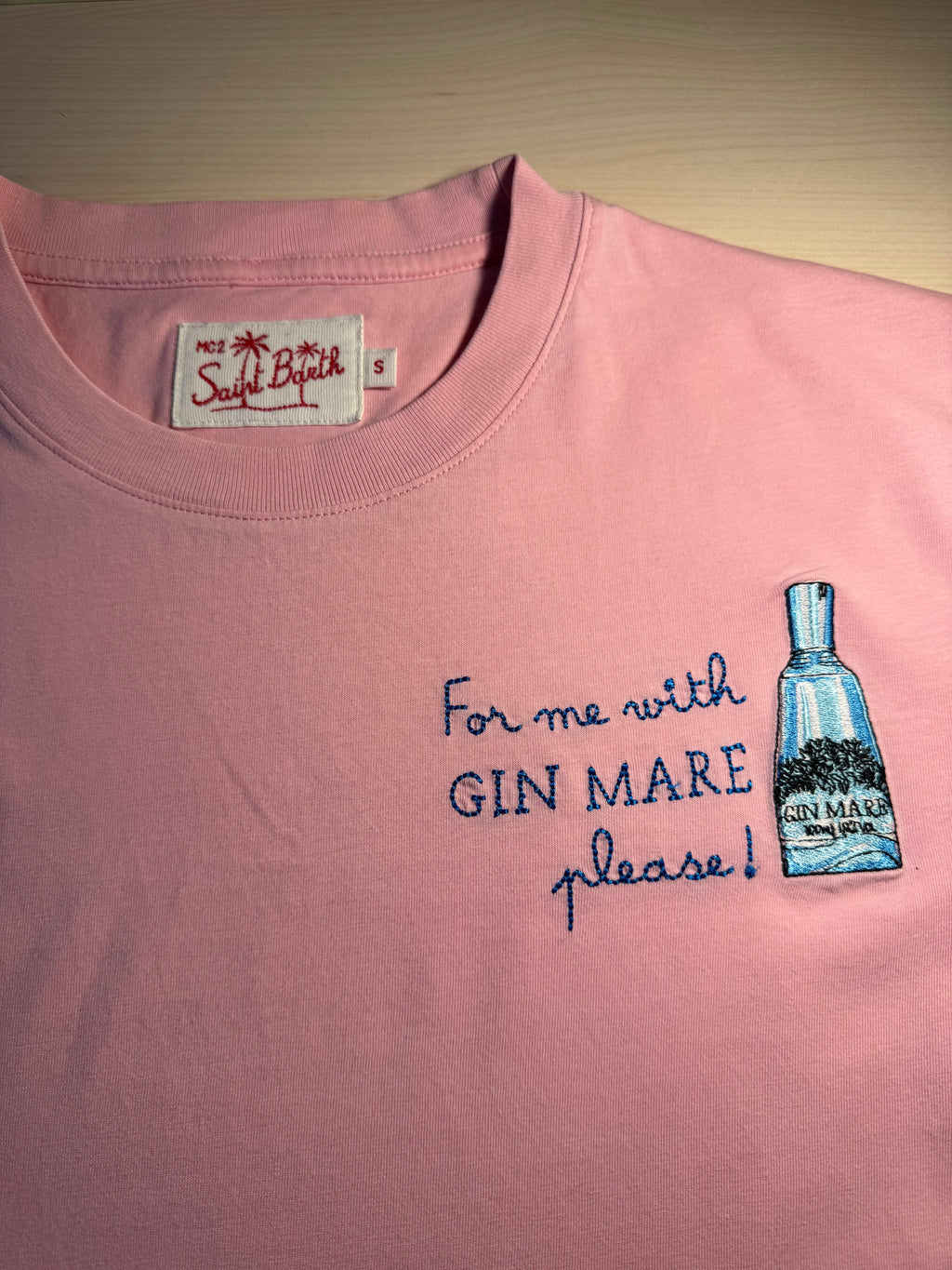 Maglia Saint Barth "For Me With Gin Mare Please” rosa