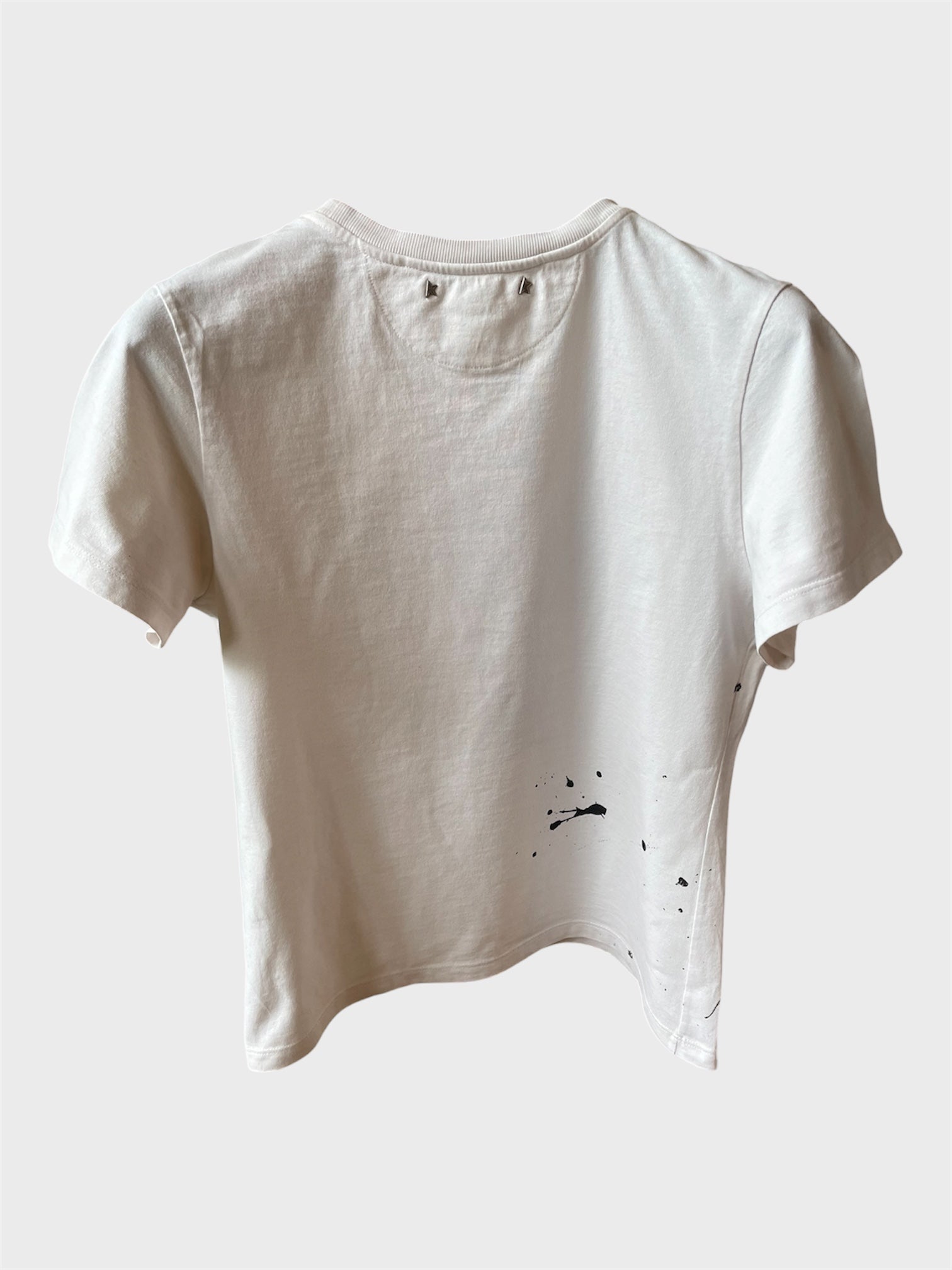Maglia Golden Goose bianca scritta logo