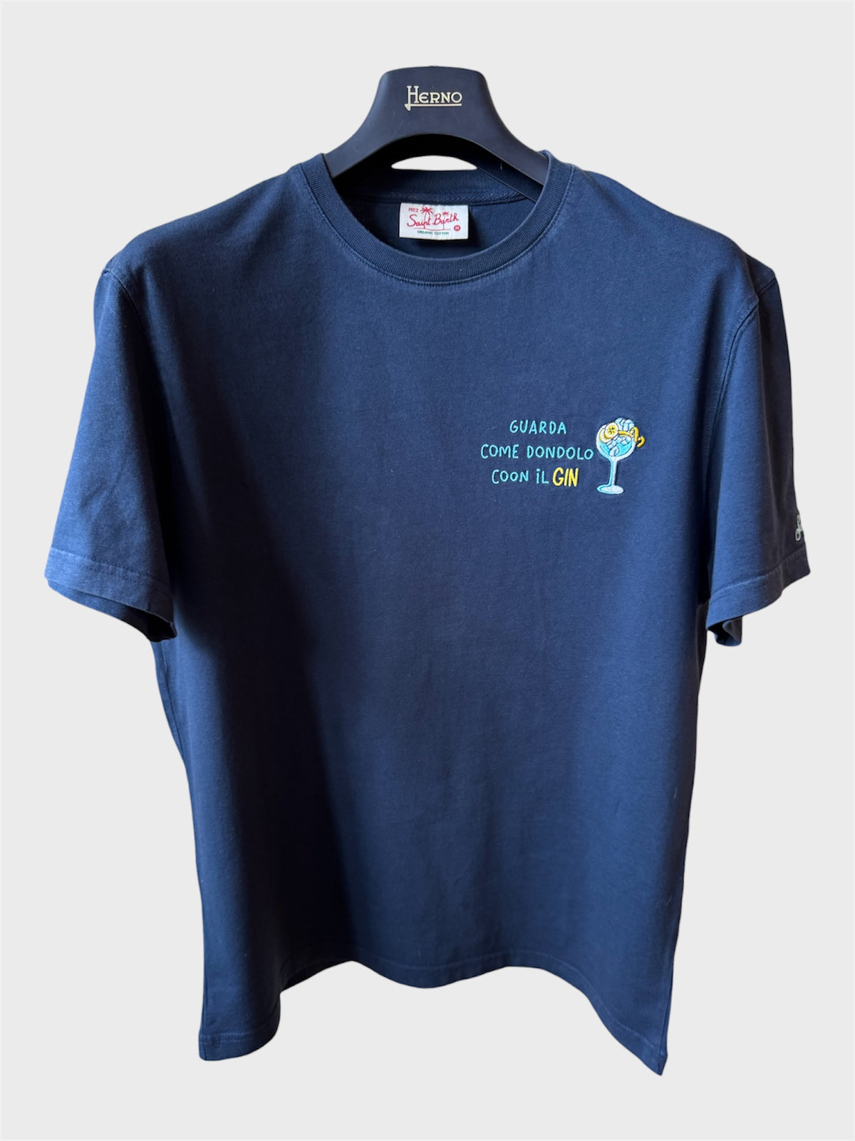 Maglia Saint Barth "Guarda Come Dondolo Con Il Gin” blu